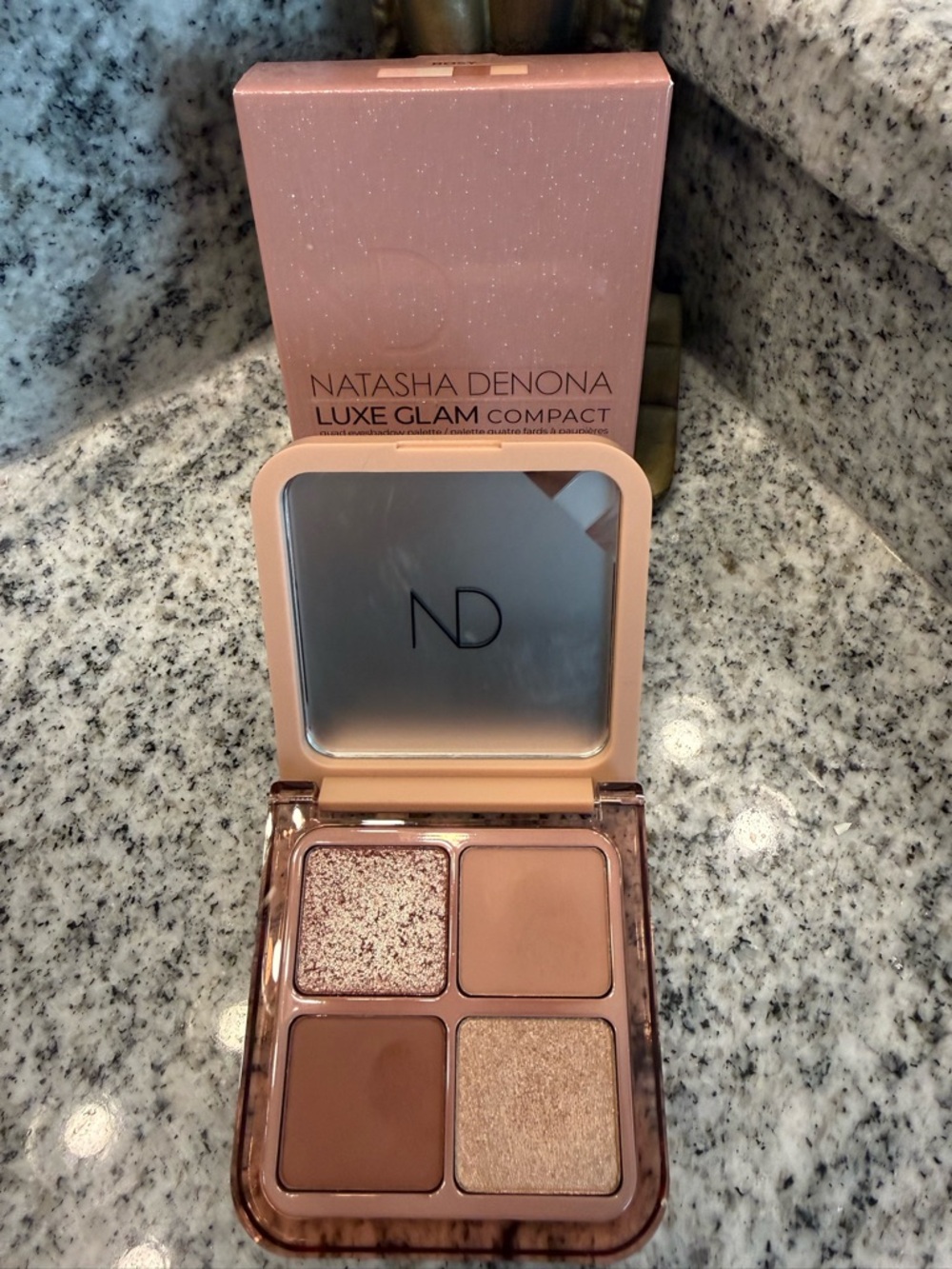 NIB Natasha Denona Luxe Glam Compact Quad Eyeshadow Palette - Rosy